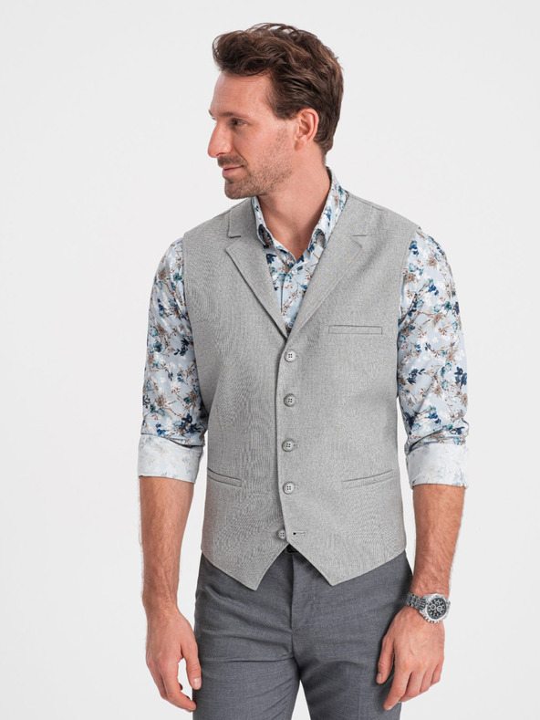 Ombre Clothing Giacca da uomo grigio chiaro con colletto Ombre Clothing