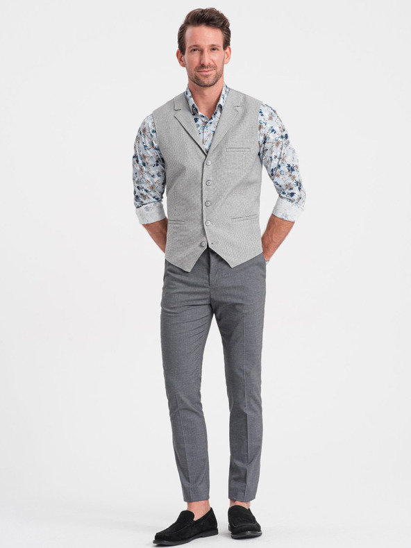 Ombre Clothing Giacca da uomo grigio chiaro con colletto Ombre Clothing