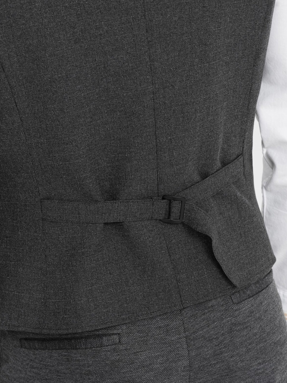 Ombre Clothing Gilet da uomo grigio scuro con collo Ombre Clothing