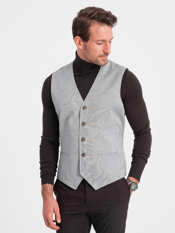Ombre Clothing Gilet jacquard grigio chiaro da uomo Ombre Clothing
