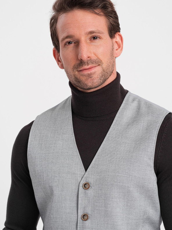 Ombre Clothing Gilet jacquard grigio chiaro da uomo Ombre Clothing