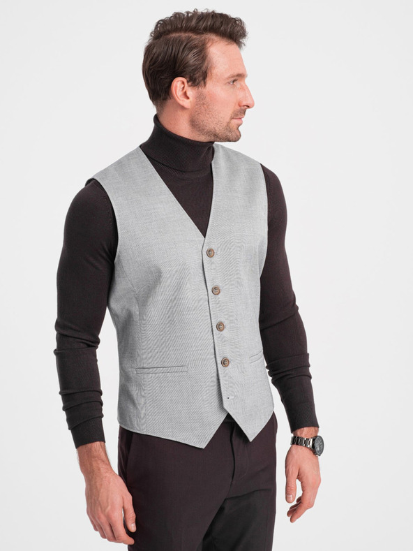Ombre Clothing Gilet jacquard grigio chiaro da uomo Ombre Clothing