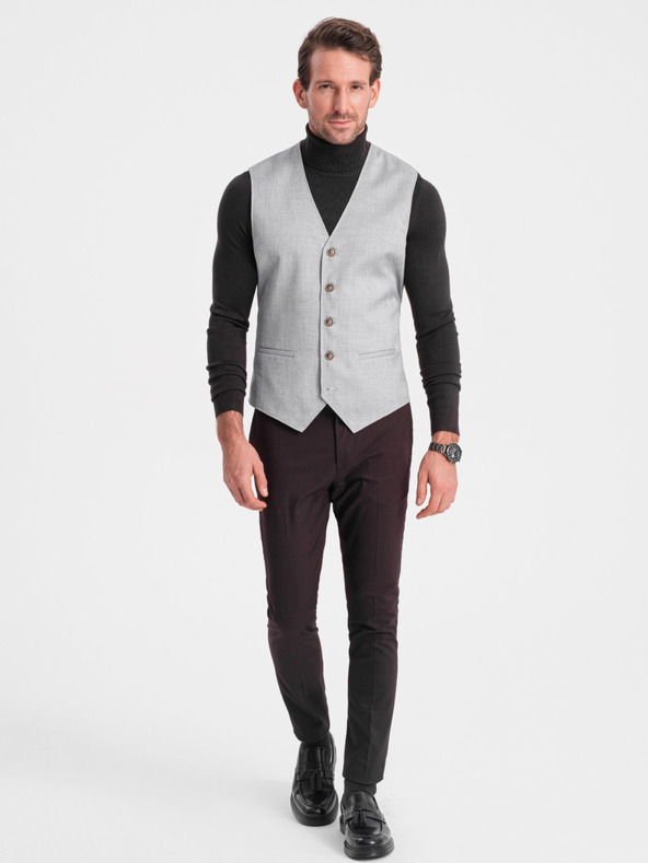 Ombre Clothing Gilet jacquard grigio chiaro da uomo Ombre Clothing