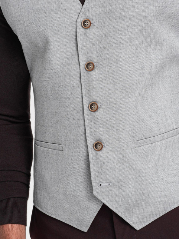 Ombre Clothing Gilet jacquard grigio chiaro da uomo Ombre Clothing