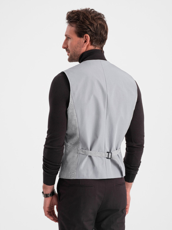 Ombre Clothing Gilet jacquard grigio chiaro da uomo Ombre Clothing