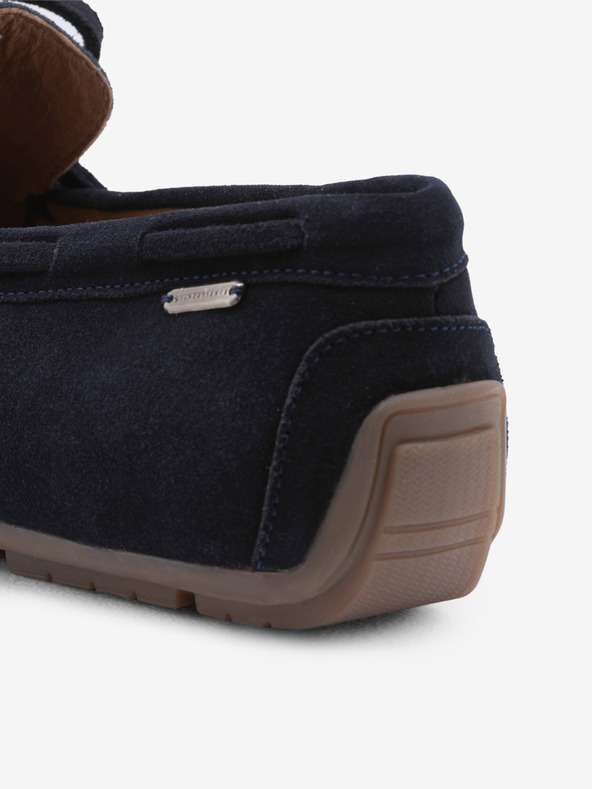 Ombre Clothing Mocassini da uomo in pelle blu scuro con suola Ombre Clothing