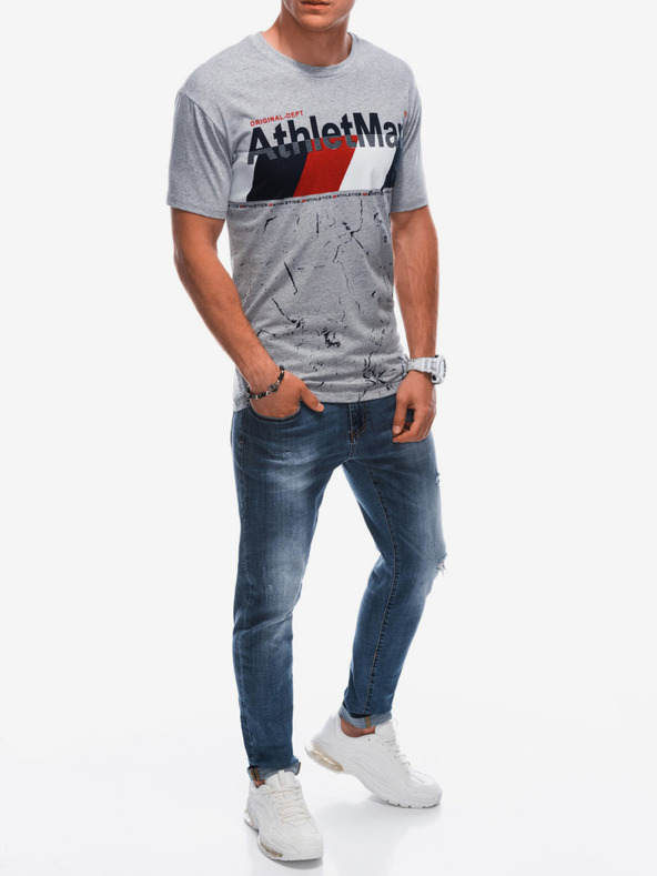 Edoti T-shirt da uomo con stampa - grigia