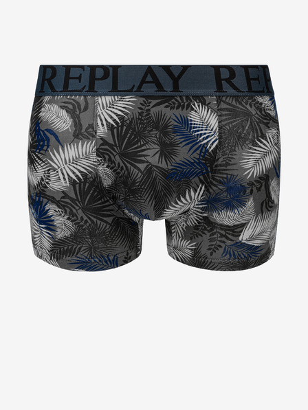 Replay Set di due boxer in blu scuro e grigio Replay Foliage