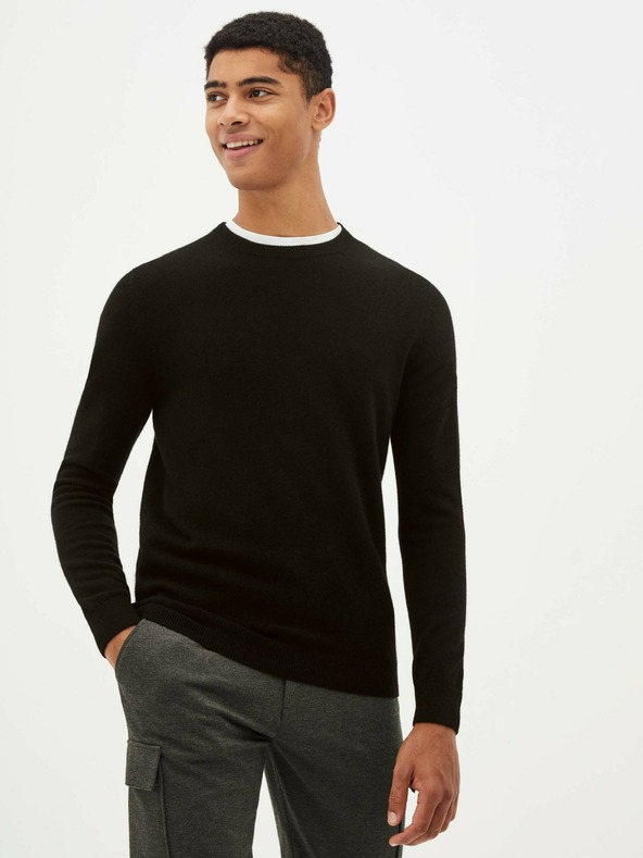Celio Maglione nero da uomo in cashmere Celio Jecloud