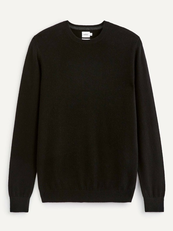 Celio Maglione nero da uomo in cashmere Celio Jecloud