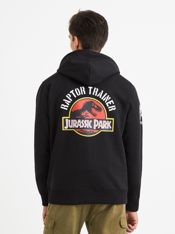 Celio Felpa da uomo nera con cappuccio Celio Jurassic Park