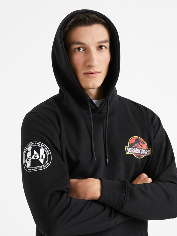 Celio Felpa da uomo nera con cappuccio Celio Jurassic Park