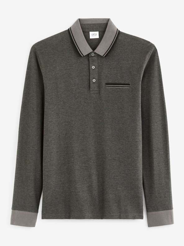 Celio Polo uomo grigio manica lunga Celio Cedotml