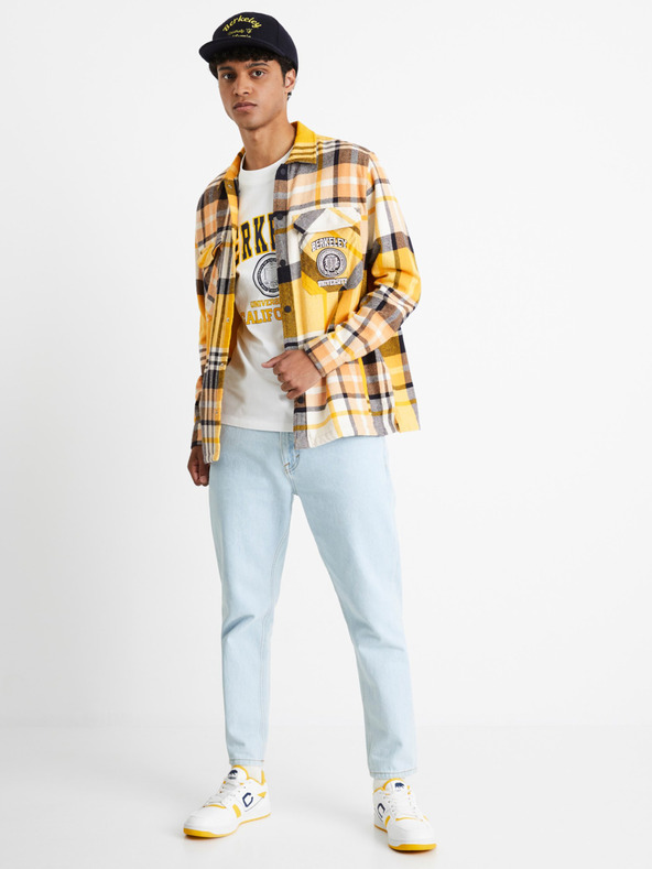 Celio Giacca a quadri da uomo grigia e gialla Celio Berkeley University