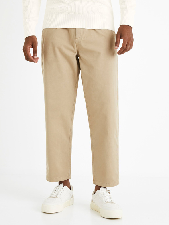 Celio Pantaloni cropped da uomo beige Celio Cochicrop