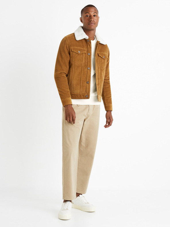 Celio Pantaloni cropped da uomo beige Celio Cochicrop