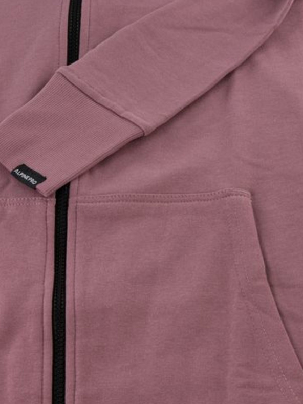 ALPINE PRO Felpa con cappuccio a zip lunga rosa antico da donna ALPINE PRO OCEDA