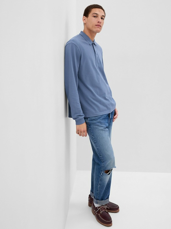 GAP Long Sleeve Pique Polo Shirt GAP