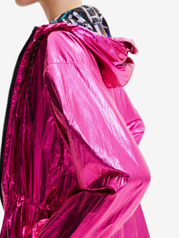 Desigual Parka metallizzato da donna Desigual Ontario rosa scuro
