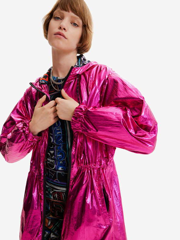 Desigual Parka metallizzato da donna Desigual Ontario rosa scuro