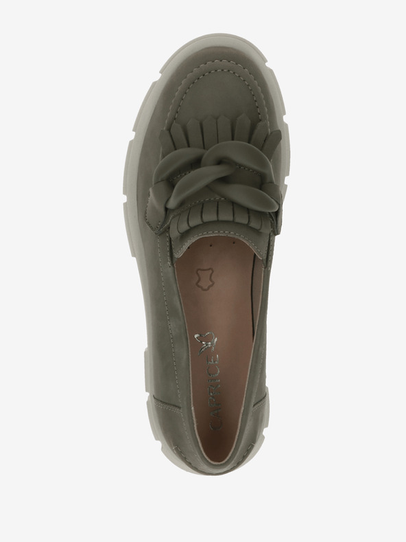 Caprice Mocassini con plateau in pelle scamosciata da donna color kaki Caprice