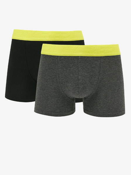 Replay Set di due calzini boxer da uomo in nero e grigio scuro Replay