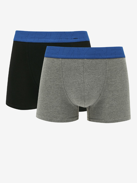 Replay Set di due boxer da uomo in nero e grigio Replay