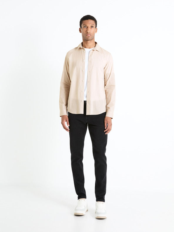 Celio Camicia da uomo crema Celio Fames