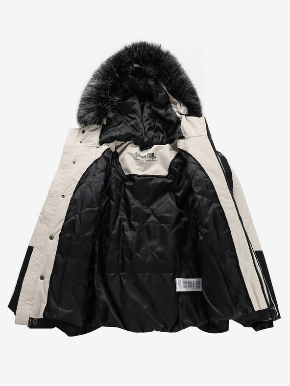 ALPINE PRO Giacca invernale da bambina bianca e nera ALPINE PRO Egypo