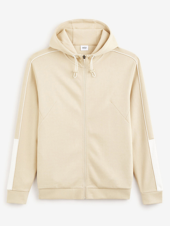 Celio Felpa con cappuccio beige da uomo Celio Fefada