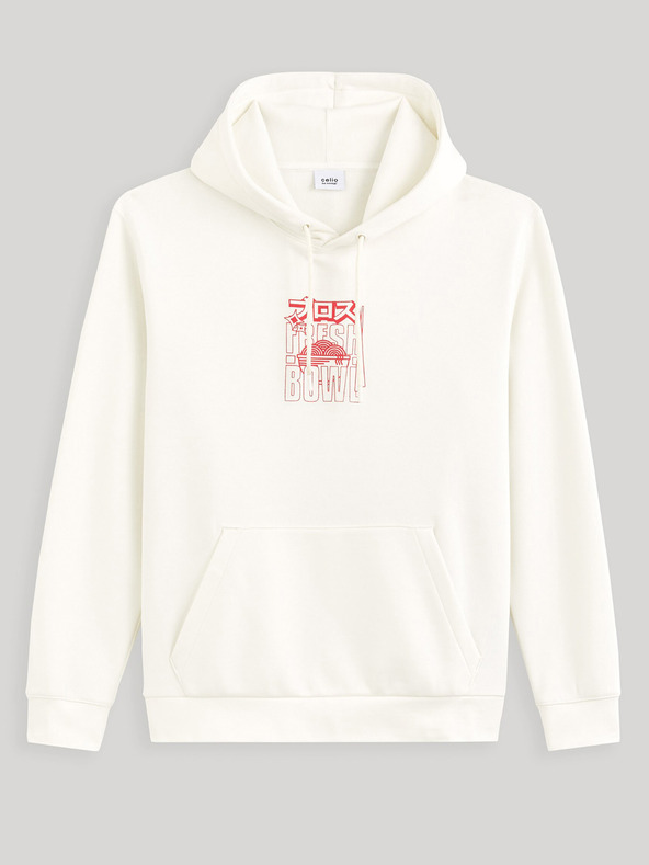 Celio Felpa con cappuccio crema da uomo Celio Fejabowl