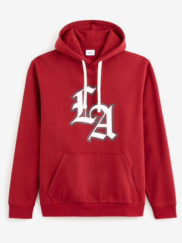 Celio Felpa con cappuccio rossa da uomo Celio Fecago