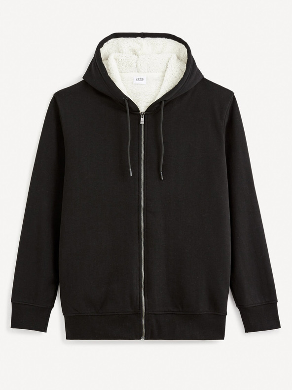 Celio Felpa nera con zip isolante da uomo Celio Fesherpax