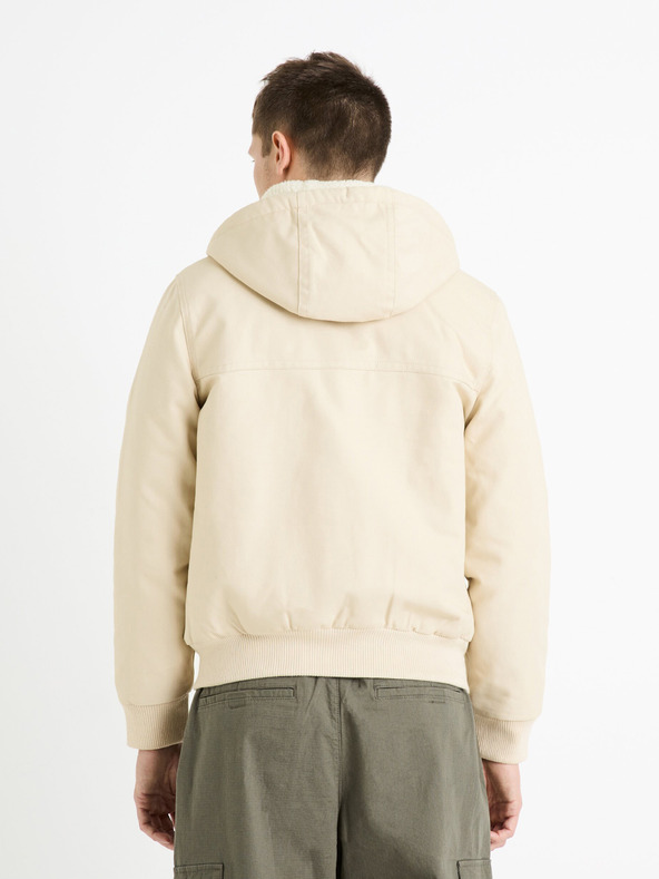 Celio Giacca in ecopelliccia da uomo Celio Fuhoodie crema