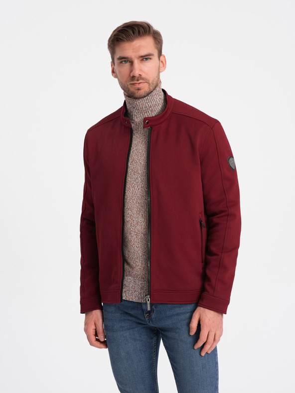Ombre Clothing Giacca leggera da uomo bordeaux Ombre Clothing BIKER