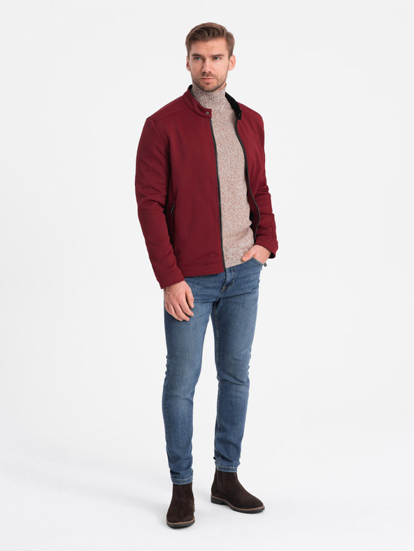 Ombre Clothing Giacca leggera da uomo bordeaux Ombre Clothing BIKER