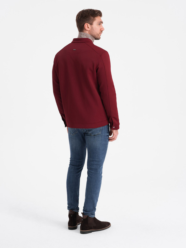 Ombre Clothing Giacca leggera da uomo bordeaux Ombre Clothing BIKER