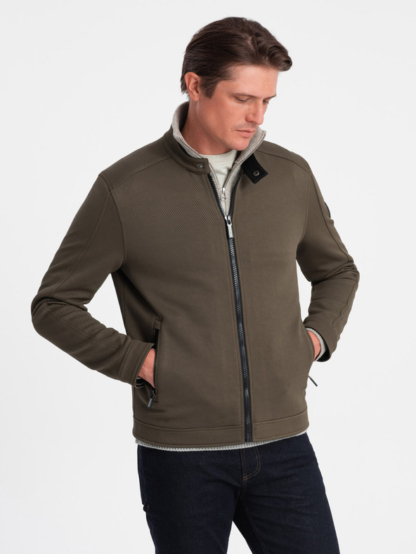 Ombre Clothing Giacca leggera da uomo color kaki Ombre Clothing BIKER