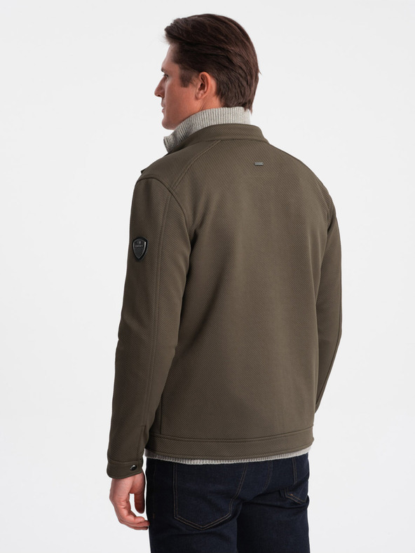 Ombre Clothing Giacca leggera da uomo color kaki Ombre Clothing BIKER