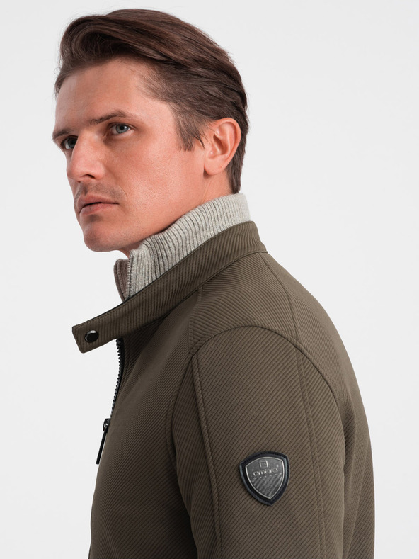 Ombre Clothing Giacca leggera da uomo color kaki Ombre Clothing BIKER