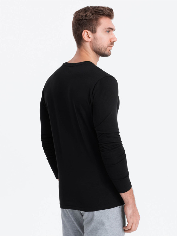 Ombre Clothing T-shirt nera da uomo con scollo a V Ombre Clothing
