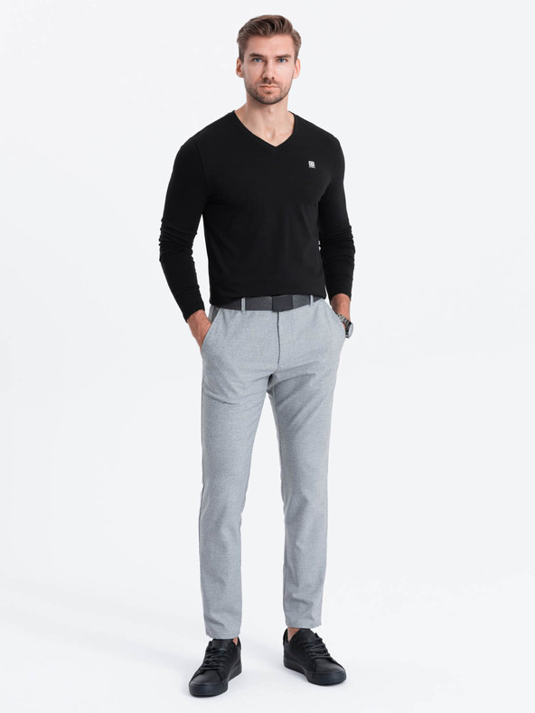 Ombre Clothing T-shirt nera da uomo con scollo a V Ombre Clothing