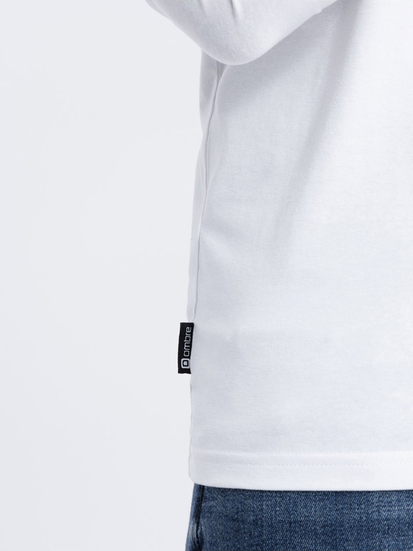 Ombre Clothing Maglietta bianca da uomo con scollo a V Ombre Clothing