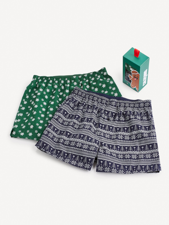 Celio Set di pantaloncini natalizi da uomo a due colori in confezione regalo Celio