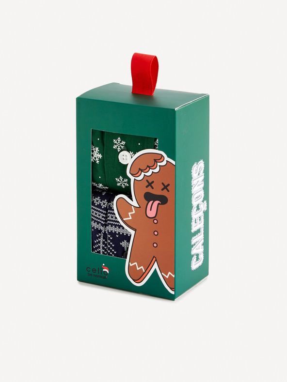 Celio Set di pantaloncini natalizi da uomo a due colori in confezione regalo Celio