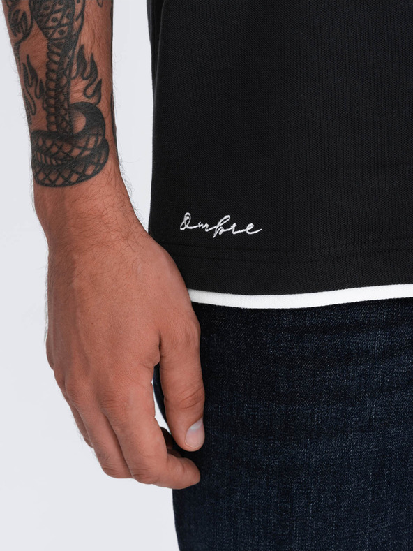 Ombre Clothing Polo da uomo nera Ombre Clothing