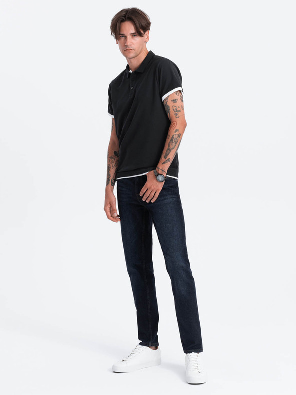 Ombre Clothing Polo da uomo nera Ombre Clothing