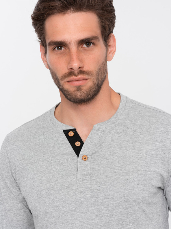 Ombre Clothing Camicia button down da uomo grigia Ombre Clothing HENLEY