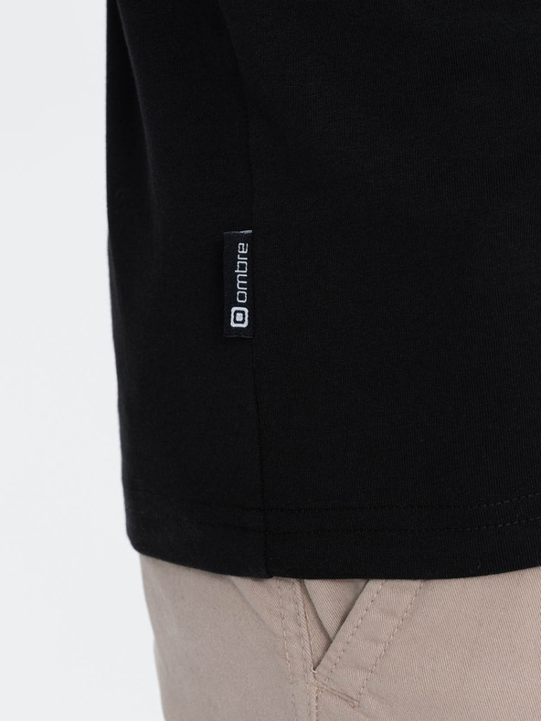 Ombre Clothing Camicia button down nera da uomo Ombre Clothing HENLEY