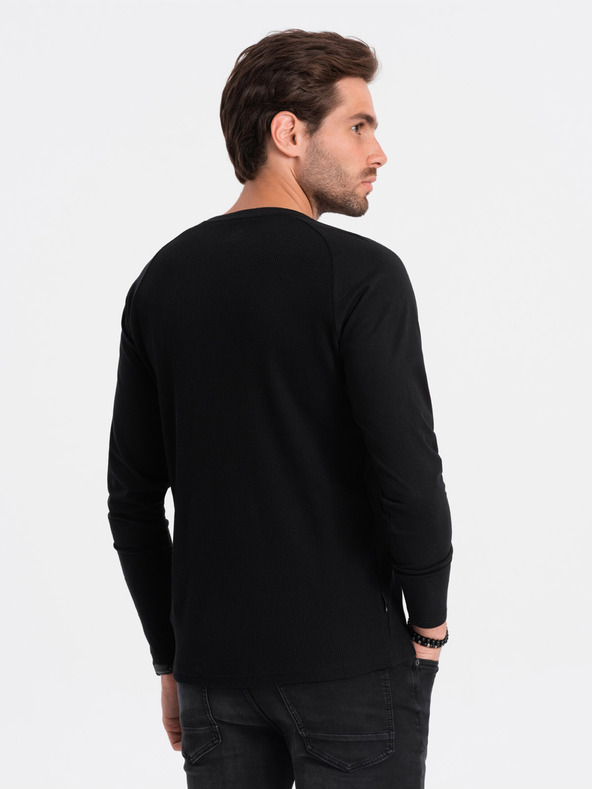 Ombre Clothing Camicia basic nera da uomo con taschino Ombre Clothing